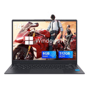 RNRUO NC14G-512G 14 Inch Laptop Windows 11 Intel Celeron N4000 8GB RAM 512GB SSD WiFi5 BT5.0