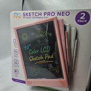 myFirst Sketch Pro Neo 10 in Color LCD Writing Tablet 2 Pack, Pink and White, Educational Drawing Pad for Kids LCD21