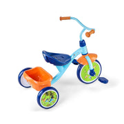 Dynacraft Bluey 10-Inch Toddler Tricycle with Steel Frame, EVA Tires, Rear Storage Basket, Blue/Orange