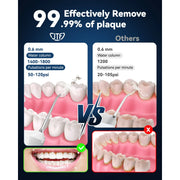 JTF F100 Cordless Water Flosser Dental Teeth Cleaner With 9 Jet Tips, White
