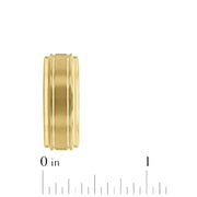 Brilliance Fine Jewelry TG17667/9 Men Gold-Tone Tungsten Grooved Step Edge 9MM Wedding Band Comfort-Fit Ring TG17667/9