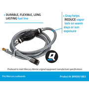 Quicksilver Fuel Line Assembly with EPA-MERC-PB15 Primer Bulb, Low Permeation Hose, 8 Ft, 1/4 Inch NPT Threaded Fitting, Quick Disconnect
