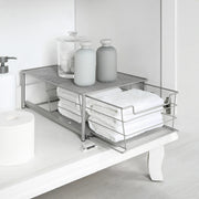Mainstays Small Stackable Slide-Out Drawer Organizer, Satin Nickel