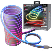Monster Smart Neon LED Light Strip, 16.4 Ft Flexible RGB+IC Flow, Multicolor, Water Resistant, Voice Control Compatible MOW7-1005-ICM