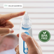 Momcozy Electric Baby Nasal Aspirator BN02 with 3 Adjustable Suction Levels, Soothing Lights and Lullabies, BPA-Free Silicone Tips, Light Blue