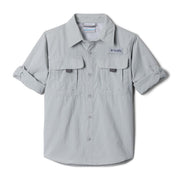 Columbia PFG Bahama II Long-Sleeve Button-Down Shirt for Kids - Cool Grey - M