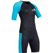 Cressi Tiburon 2 mm Lady Shorty Wetsuit, Black/Aquamarine, Large, Short Sleeves