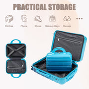 Alvantor 2 Piece Spinner Luggage Set, Gradient Navy and Light Blue, 20 in Carry-On Suitcase with 14 in Cosmetic Case