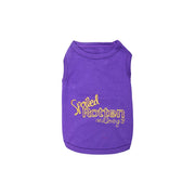 Parisian Pet Dog T-Shirt, Embroidered Spoiled Rotten Design, 100% Cotton, Sleeveless Purple Shirt, Medium, P005M