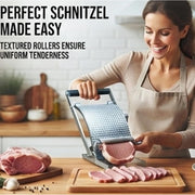 Schnitzel Press Machine, Stainless Steel Manual Schnitzel Press Machine, Hand Crank Jerky Slicer Tenderizer Tool