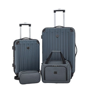 Travelers Club WM-21604-017 4-Piece Hard Side Luggage Set, Expandable Upright, Spinner Wheels, Dark Slate Gray