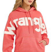 Wrangler Retro Bold Logo Sweatshirt Hoodie for Ladies - Coral - XXL