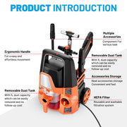 SPBTAR Electric Pressure Washer, 2800 PSI, 1.7 GPM, 4-in-1 High Pressure Cleaner with Vacuum, 0-180 Swivel Joint, Soap Tank for Car and Patio Cleaning