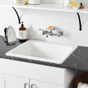 Medford, 23x18 Acrylic Dual Mount Laundry Sink, White
