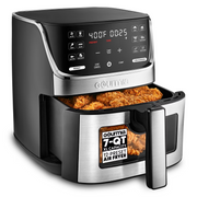 Gourmia GAF764A 7 QT Digital Air Fryer with Easy View Window, 12-One Touch Presets, Black/Silver (Window)