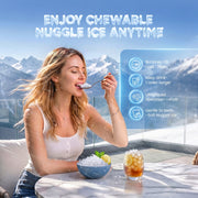 Patbrela Nugget Ice Maker, Portable Countertop Chewable Pebble Ice Machine, 40lbs/24H, Self-Cleaning Touch Screen, Black