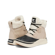 Sorel Women's Out N About Iv Chillz Waterproof Snow Boots, Full Grain Leather, 100g Insulation, Faux-Shearling Lining, Rubber Outsole, Omega Taupe Black, Size 6, 2088131264