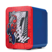 UKONIC Marvel Spiderman Mini Fridge Thermoelectric Cooler, Red Blue, 4 Liter, 6 Can Capacity