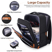 MIUSSE 3-Piece Carry On Luggage Set, 20-Inch Hard Shell Suitcase with TSA Locks, 18-Inch Travel Backpack with USB Port, Toiletry Bag, Spinner Wheels, Black