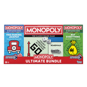 Hasbro Monopoly Ultimate Bundle, Classic Game with Free Parking Jackpot and Buy Everything Expansions, Upgraded Components, Family Board Game for 2-6 Players