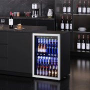 Simzlife BR-145 150 Can Beverage Refrigerator Cooler, 4.5 Cu.Ft, Silver