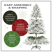 National Tree Company First Traditions 4.5 ft Acacia Medium Flocked Pre-Lit Artificial Christmas Tree with 100 Clear Incandescent Lights, Green, Includes Stand