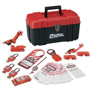 Master Lock Portable Lockout Kit, 14-Piece Electrical Safety Set with 4 Thermoplastic Padlocks, Red, 1457E410KA