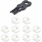 StarTech RJ45 Port Locks with Security Key, 10 Pack, White Polycarbonate, RJ45LOCKANDKEY