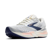 Brooks Adrenaline GTS 24 Women's Running Shoe, GuideRails Support, Nitrogen-Infused DNA Loft v3 Cushioning, Grey Blue Ribbon Peach, Size 7 Medium, 120426-140
