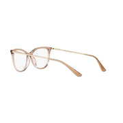 Vogue Eyewear Womens Cat Eye Prescription Eyewear Frames, Top Brown/Crystal, 54 mm, Full-Rim Plastic