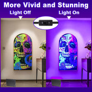 Ouside 200W LED Black Light 2 Pack, Powerful UV Black Lights, IP66 Waterproof, 395-405nm Wavelength, Aluminum Construction, Plug Included