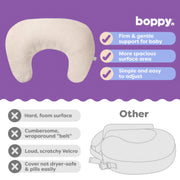 Boppy Nursing Pillow Luxe, Ergonomic Breastfeeding Pillow with Firm, High, Large Water-Repellent Cushion, Washable Premium Fabric Cover, Oatmeal Boucle