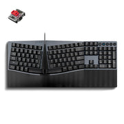 Perixx Ergonomic Mechanical Keyboard, Kailh Red Linear Switches, Programmable Keys, Adjustable Tilt Wrist Rest, Full-Size Split Design, Black, PB-535RDUS-11303