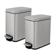Qualiazero QZ10054 1.3 Gallon Slim Step On Bathroom Trash Can (Twin Pack)