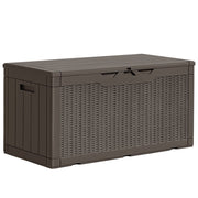 Homall 100 Gallon Deck Box, Durable Weather-Resistant Plastic Resin, Dark Brown