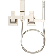 Pfister Verve Wall Mounted Tub Filler with Built-In Diverter and Hand Shower, Polished Chrome, 8