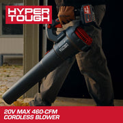 Hyper Tough 20V Brushless Cordless Leaf Blower, 460 CFM, 110 MPH, 4.0Ah Battery, Charging Cable