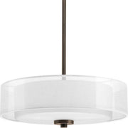 Progress Lighting P3694-20 Invite 3-Lt. Semi-Flush Convertible with White silk mylar shade
