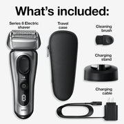 Braun 8517s Series 8 Electric Razor for Men Galvano Silver