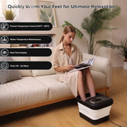 Beinilai Collapsible Foot Spa Electric Rotary Massage with 6 Sets 3D Tai Chi Balls, Smart Temperature Control, Oxygen Bubble Jets, Timer, Black