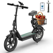 AOVOPRO ESBS-PRO 500W 14 Inch Commuter Electric Scooter with Seat &Carry Basket