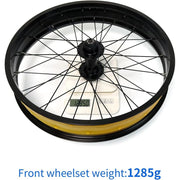 ZTZ Fat Tire Bike Wheelset, 20 x 4.0 Inch Front Wheel, 36H, 135mm Hub, 9mm Quick Release, Disc Brake Compatible - Aluminum Alloy Rim