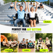 HUSGW Stadium Grandstand Seat, 2 Pcs, Adjustable Backrest with Lumbar Pillow, Double Armrests, Multifunctional Storage, Portable Foldable Outdoor Chair