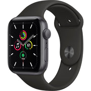Apple Watch SE 44mm Space Gray Aluminum - Black Sport Band MYDT2LL/A