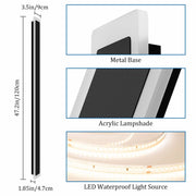 Ralbay Outdoor Wall Light 2 Pack, 47.2In Linear LED Sconce, 3000K Warm White, 35W, IP65 Waterproof, Matte Black