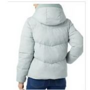 32 Degrees Womens Quilted Jacket with Plush Lined Hood, Green, Small
