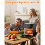 Casualife Air Fryer Oven 10 Qt Max 400F for Cooking, 10 Presets Fry Touch Panel Easy View Window Black