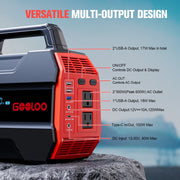 GOOLOO Discovery 300 PRO Portable Power Station, 230Wh Battery, 300W AC Output, USB-C PD, Solar Charging Compatible, Black