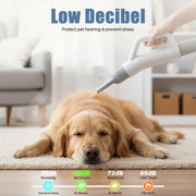 Edx Dog Blower Pet Hair Dryer with Adjustable Wind Speed, 3 Temperature Modes, 4 Detachable Nozzles, 6.5ft Cord, White