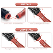 IG INGLAM AB0329-5P 5 in 1 Hair Dryer Brush Blow Dryer Brush for Women, Copper Red